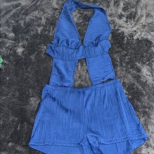 Blue Halter Romper